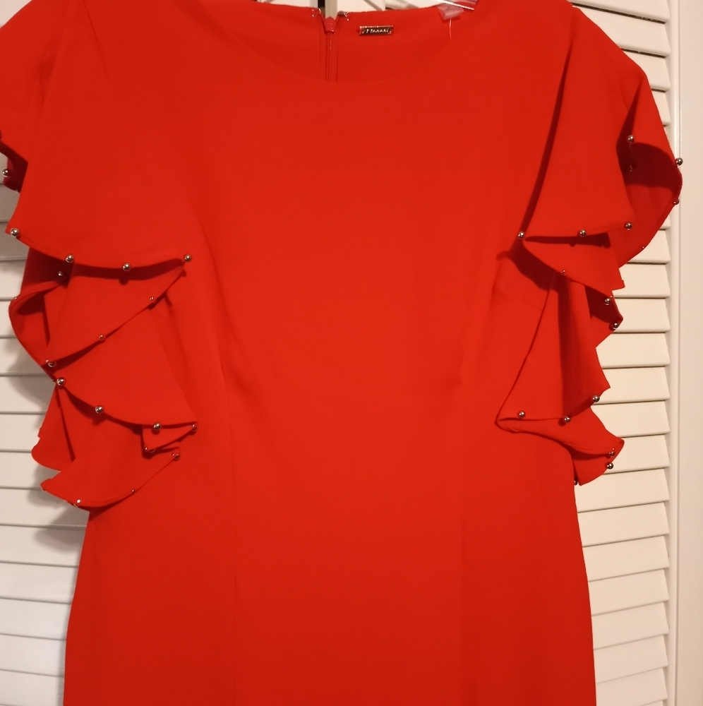NWT T Tahari Red Dress Sz 4